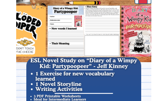 ESL Novel Study - "Diary of a Wimpy Kid: Partypooper" by Jeff Kinney