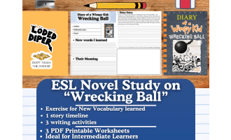 ESL Novel Study - "Diary of a Wimpy Kid: Wrecking Ball" - Jeff Kinney