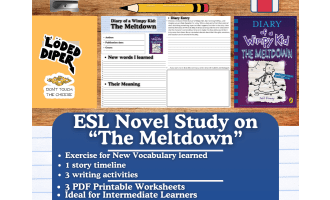 ESL Novel Study on "Diary of a Wimpy Kid: The Meltdown" - Jeff Kinney