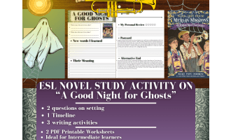 ESL Novel Study Worksheet - A Good Night for Ghosts - Magic Tree House