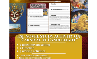 ESL Novel Study Worksheet - Carnival at Candlelight - Magic Tree House