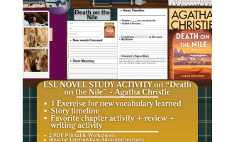 ESL Novel Study Worksheets - Death on the Nile - Agatha Christie