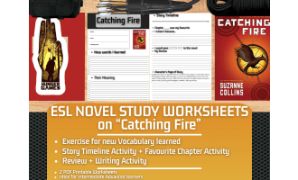 ESL Novel Study Worksheets on "Catching Fire" - Hunger Games