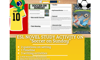 ESL Novel Study Worksheets on "Soccer on Sunday" - Magic Tree House