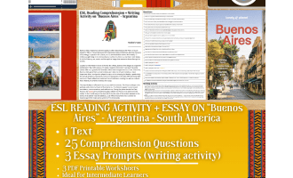 ESL Reading Comprehension + Essay - Buenos Aires - Argentina