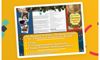 ESL Reading Comprehension + Essay - Christmas around the World