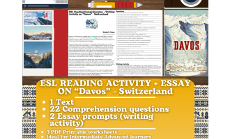 ESL Reading Comprehension + Essay - Davos - Switzerland - Alps