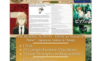 ESL Reading Comprehension + Essay - Forest of Piano - Anime & Manga