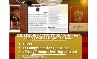 ESL Reading Comprehension + Essay - Gryffindor - Harry Potter