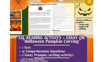 ESL Reading Comprehension + Essay - Halloween Pumpkin Carving