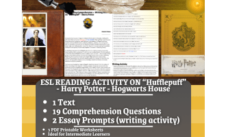 ESL Reading Comprehension + Essay - Hufflepuff - Harry Potter