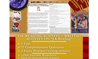 ESL Reading Comprehension + Essay - J.K Rowling - Harry Potter