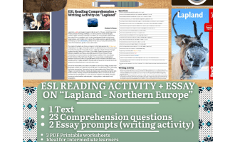 ESL Reading Comprehension + Essay - Lapland - Northern Europe - Winter