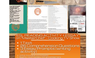 ESL Reading Comprehension + Essay - MasterChef - Cooking TV Show