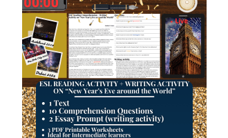 ESL Reading Comprehension + Essay - New Year's Eve around the World