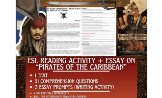 ESL Reading Comprehension + Essay - Pirates of the Caribbean