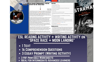ESL Reading Comprehension + Essay - Space Race + Moon Landing