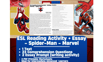 ESL Reading Comprehension + Essay - Spider-Man - Marvel Comics