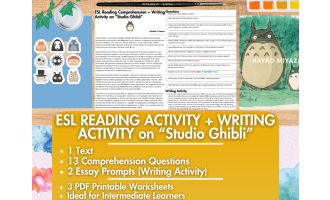 ESL Reading Comprehension + Essay Worksheets - Studio Ghibli - Japan