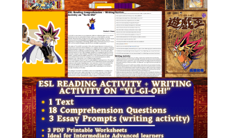 ESL Reading Comprehension + Essay - Yu-Gi-Oh! - Anime and Manga