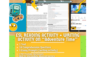 ESL Reading Comprehension + Writing Activity - Adventure TIme