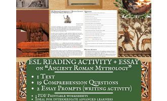 ESL Reading Comprehension + Writing Activity - Ancient Roman Mythology