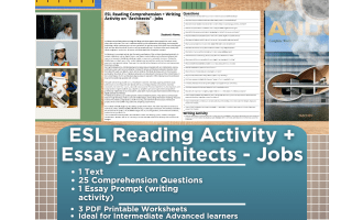 ESL Reading Comprehension + Writing Activity - Architect - Jobs