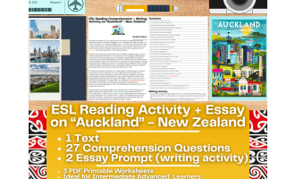 ESL Reading Comprehension + Writing Activity - Auckland - New Zealand