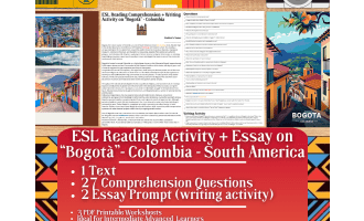 ESL Reading Comprehension + Writing Activity - Bogotà - Colombia