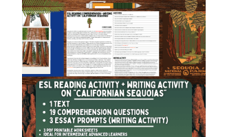 ESL Reading Comprehension + Writing Activity - Californian Sequoias