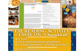 ESL Reading Comprehension + Writing Activity - Chanukkah