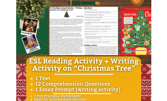 ESL Reading Comprehension + Writing Activity - Christmas Tree