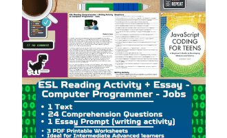ESL Reading Comprehension + Writing Activity - Computer Programmer