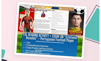 ESL Reading Comprehension + Writing Activity - Cristiano Ronaldo