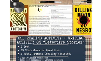 ESL Reading Comprehension + Writing Activity - Detective Stories