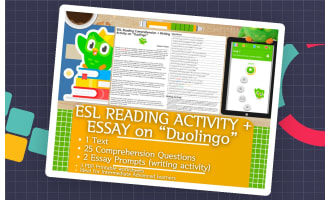 ESL Reading Comprehension + Writing Activity - Duolingo - App