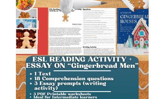 ESL Reading Comprehension + Writing Activity - Gingerbread Men