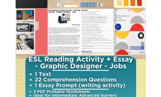 ESL Reading Comprehension + Writing Activity - Graphic Designer - Jobs