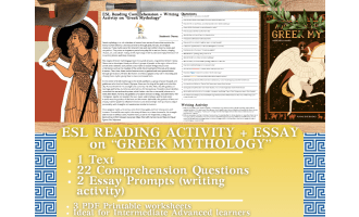 ESL Reading Comprehension + Writing Activity - Greek Mythology