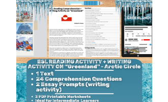 ESL Reading Comprehension + Writing Activity - Greenland - Arctic