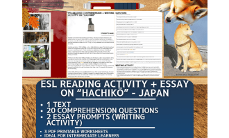 ESL Reading Comprehension + Writing Activity - Hachikō - Japan