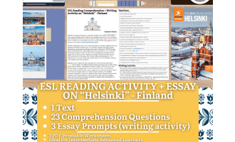 ESL Reading Comprehension + Writing Activity - Helsinki - Finland