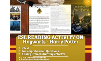 ESL Reading Comprehension + Writing Activity - Hogwarts - Harry Potter