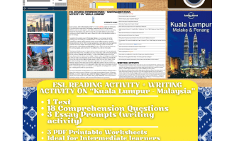 ESL Reading Comprehension + Writing Activity - Kuala Lumpur - Malaysia