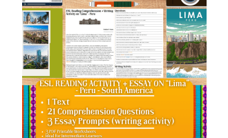 ESL Reading Comprehension + Writing Activity - Lima - Peru