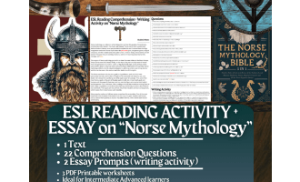 ESL Reading Comprehension + Writing Activity - Norse Mythology