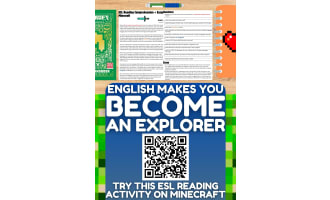 ESL Reading Comprehension + Writing Activity on Minecraft