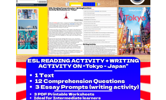 ESL Reading Comprehension + Writing Activity on "Tokyo" - Japan