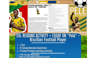 ESL Reading Comprehension + Writing Activity - Pelé - Football