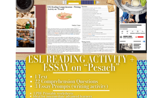 ESL Reading Comprehension + Writing Activity - Pesach - Judaism
